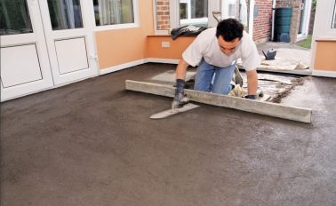 Screeding a conservatory floor